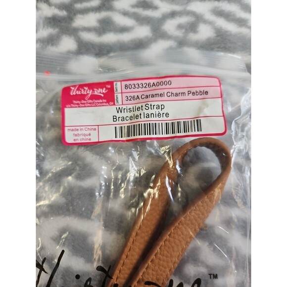 Thirty-One Wristlet Strap Caramel Charm Pebble 326-A - Picture 2 of 3